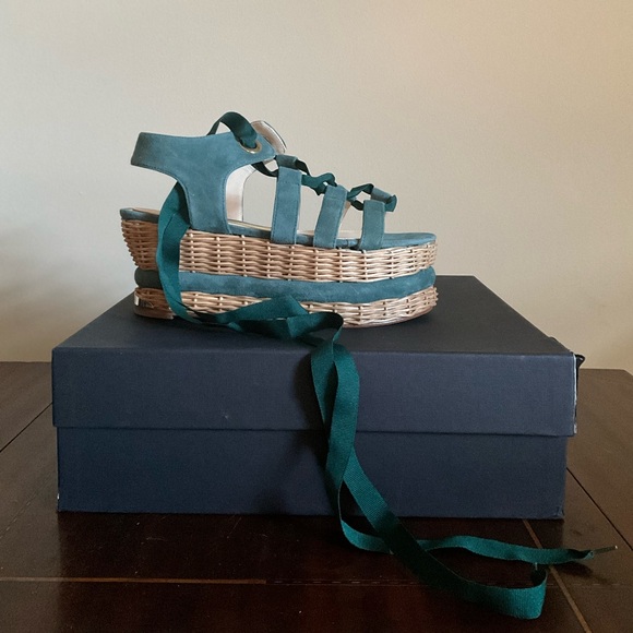 New in Box - Paloma Barcelo - Suede basket woven platform sandal - EU 39 / US 9 - Picture 5 of 7